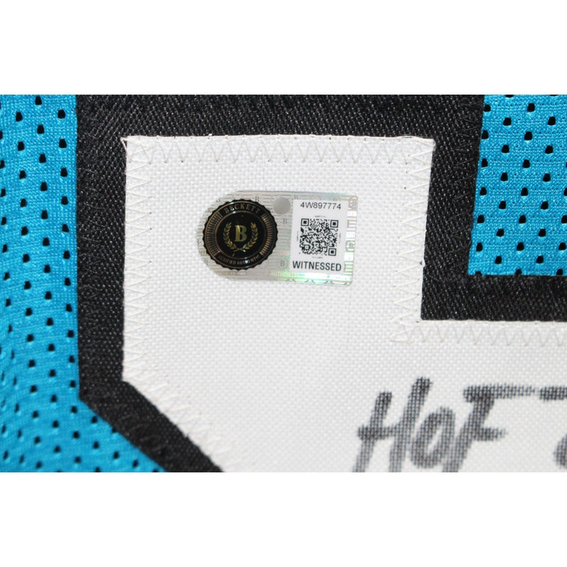 Luke Kuechly Signed Teal Jersey - HOF Inscribed