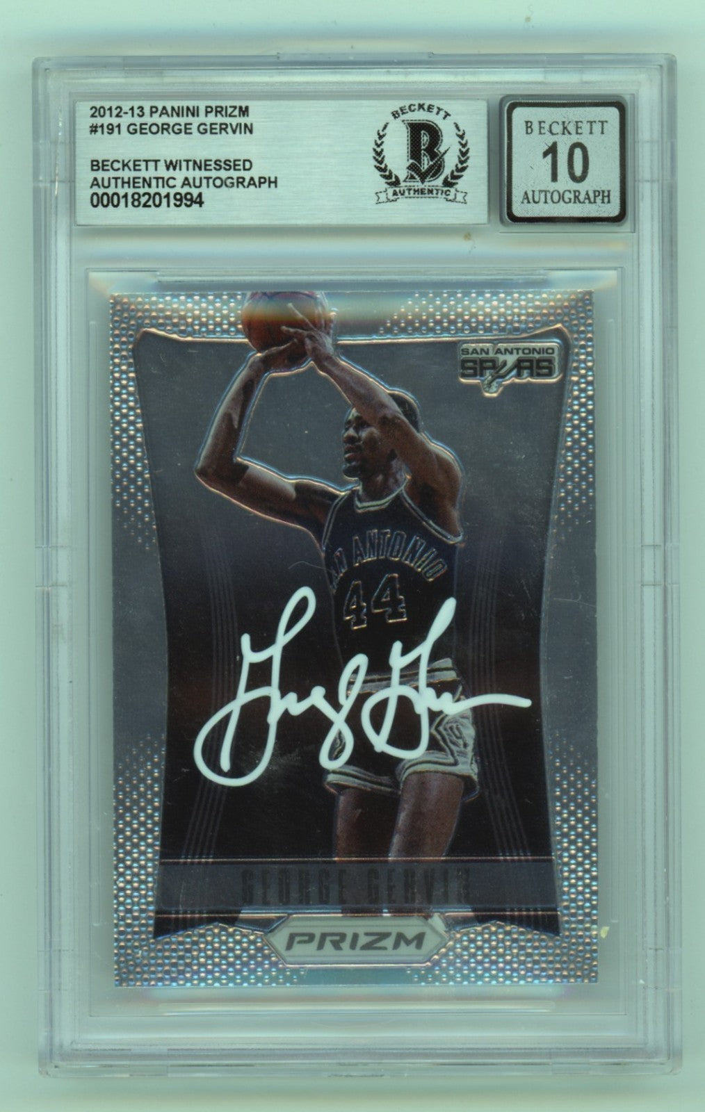 George Gervin Signed 2012-13 Panini Prizm Card #191 (BGS 10 Auto)