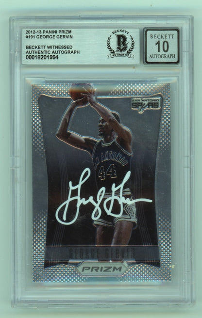 George Gervin Signed 2012-13 Panini Prizm Card #191 (BGS 10 Auto)