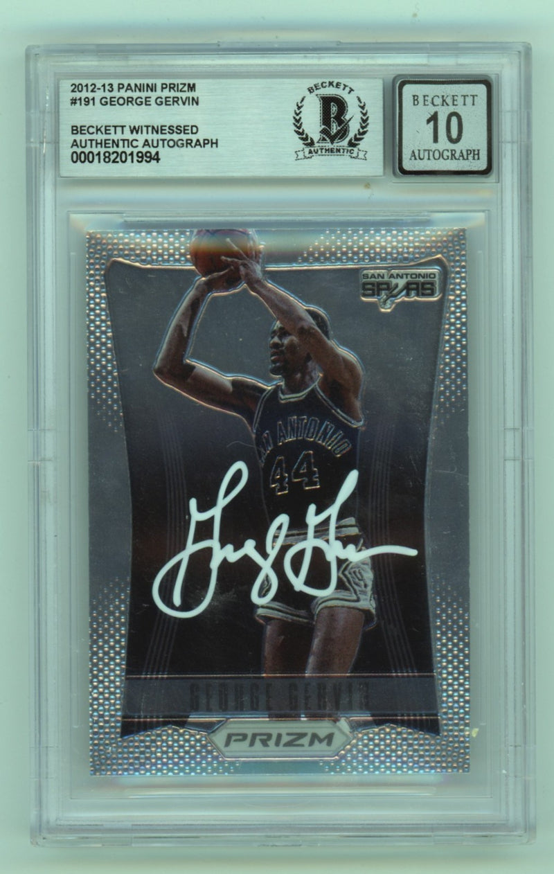 George Gervin Signed 2012-13 Panini Prizm Card #191 (BGS 10 Auto)