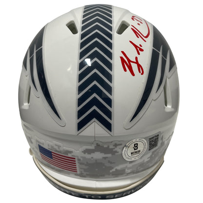 Rodney Harrison Signed New England Patriots Salute Mini Helmet (BAS)