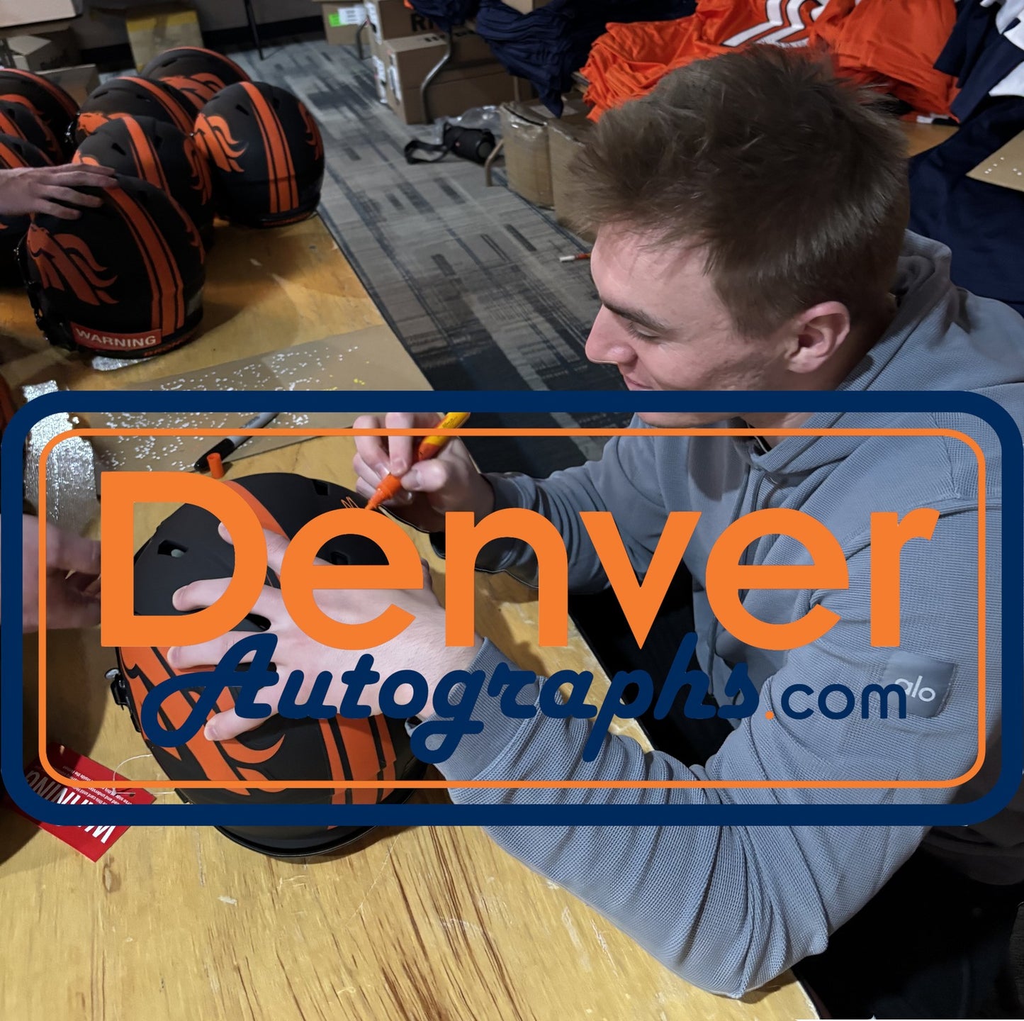 Bo Nix Denver Broncos Autographed Authentic Eclipse Full Size Helmet
