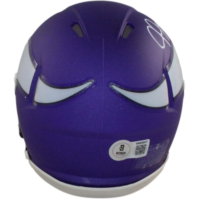 Justin Jefferson Minnesota Vikings Autographed Mini Helmet Beckett Witness