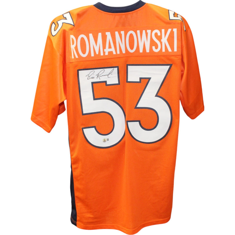 Bill Romanowski Signed Orange Custom Football Jersey (Beckett)