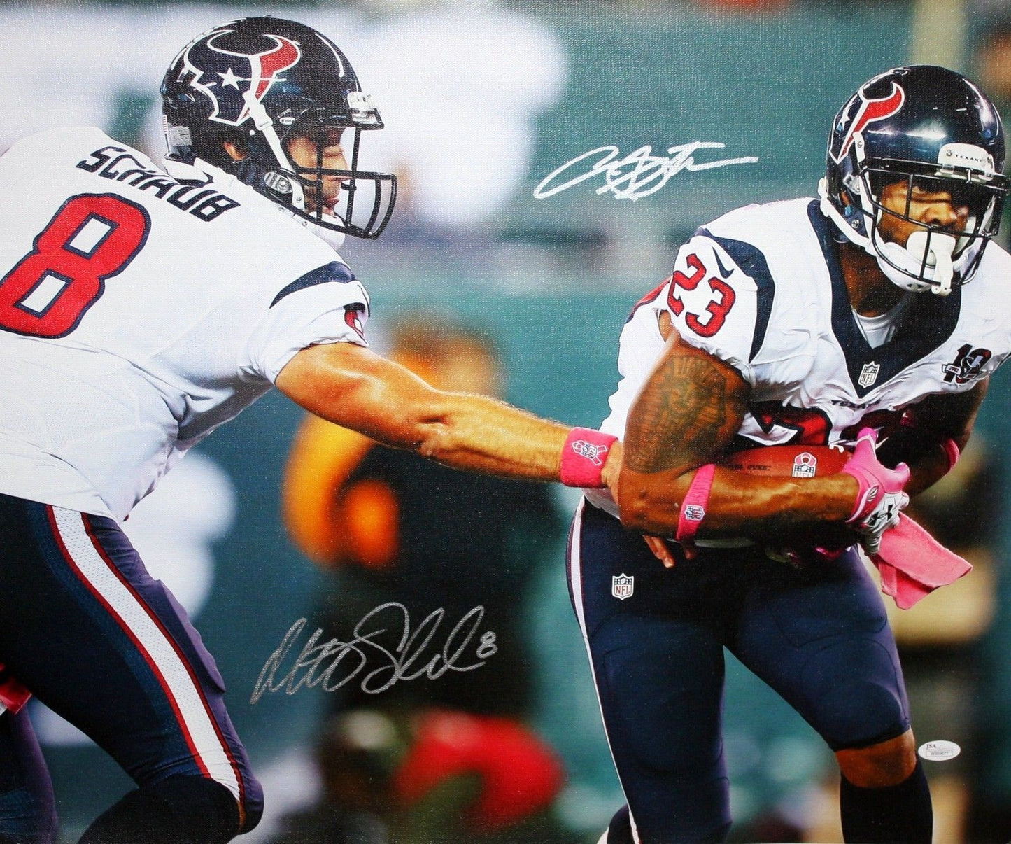 Arian Foster & Matt Schaub Autographed Houston Texans 20x24 Canvas