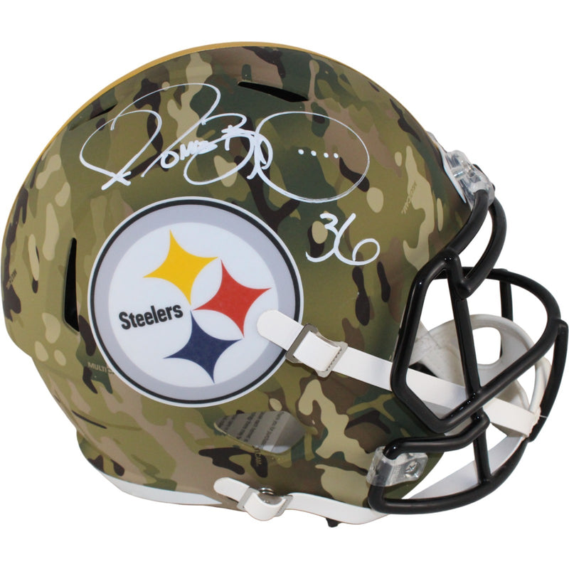 Jerome Bettis Pittsburgh Steelers Signed Camo Full Size Replica Helmet