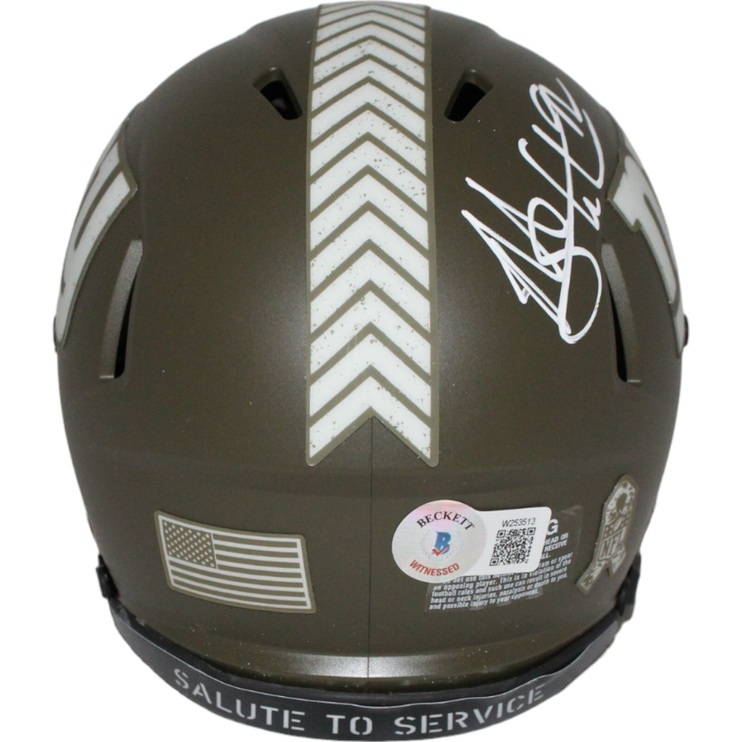 Michael Strahan Autographed New York Giants Salute to Service Mini Helmet
