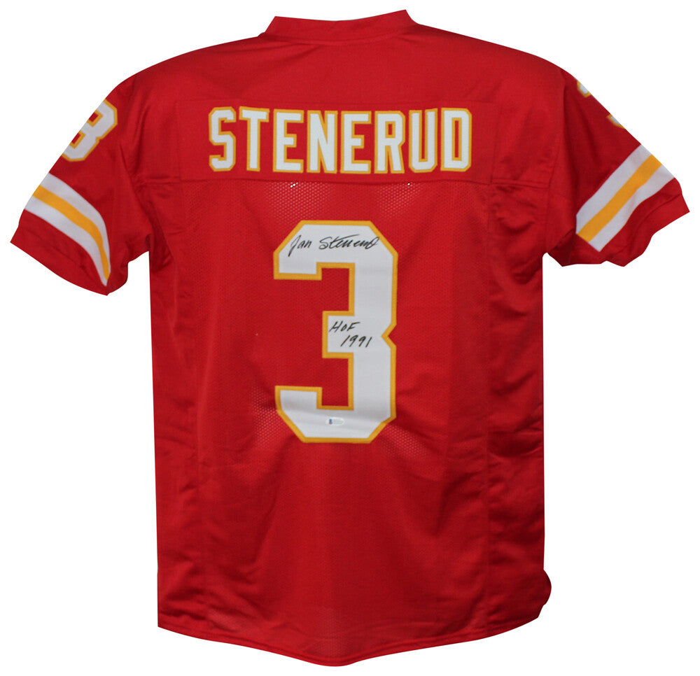 Jan Stenerud Signed Kansas City Chiefs Red Custom Jersey HOF BAS