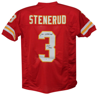 Jan Stenerud Signed Kansas City Chiefs Red Custom Jersey HOF BAS