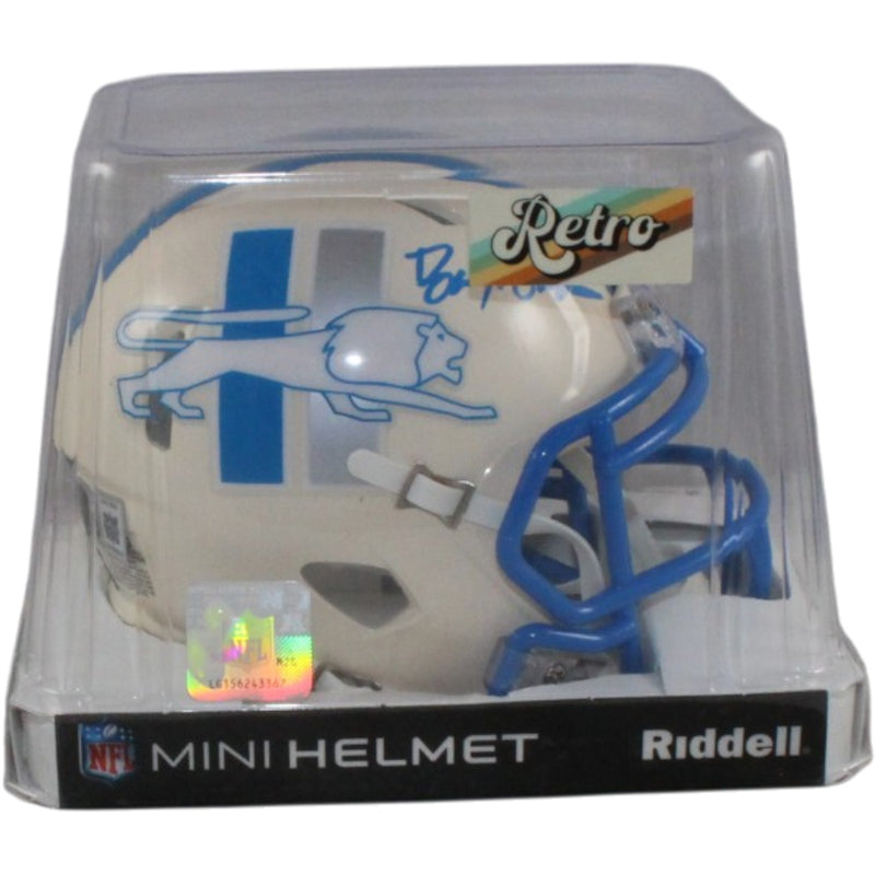 Barry Sanders Signed Detroit Lions Retro Mini Helmet