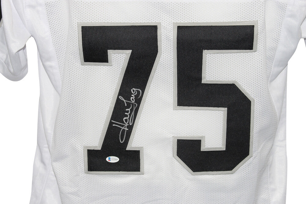 Howie Long Signed Oakland Raiders Custom White Football Jersey BAS