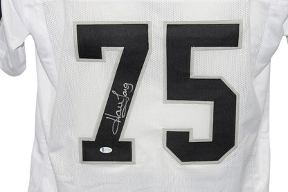 Howie Long Signed Oakland Raiders Custom White Football Jersey BAS
