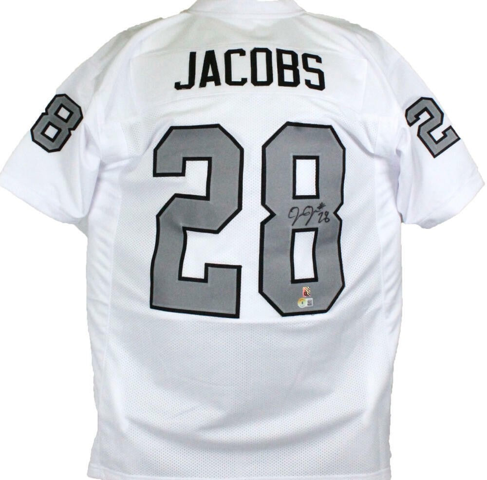 Josh Jacobs Signed Las Vegas Raiders White Color Rush Custom Jersey