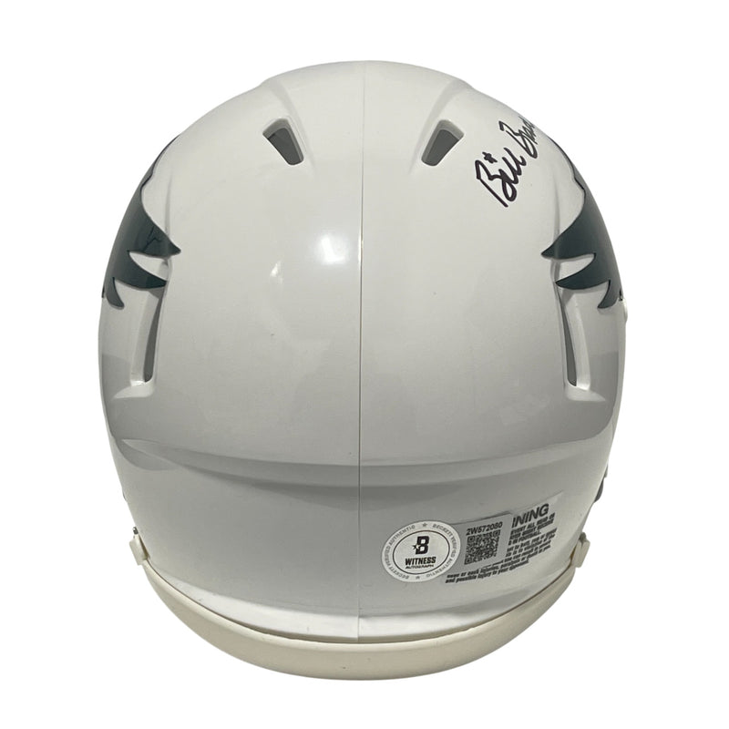 Bill Bradley Signed Philadelphia Eagles Throwback Mini Helmet Beckett COA