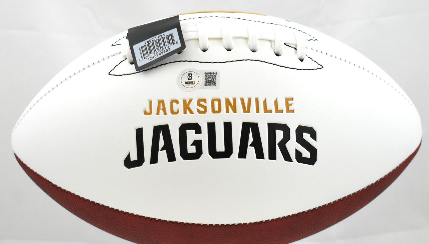 Travis Hunter Signed Jacksonville Jaguars Logo Football
