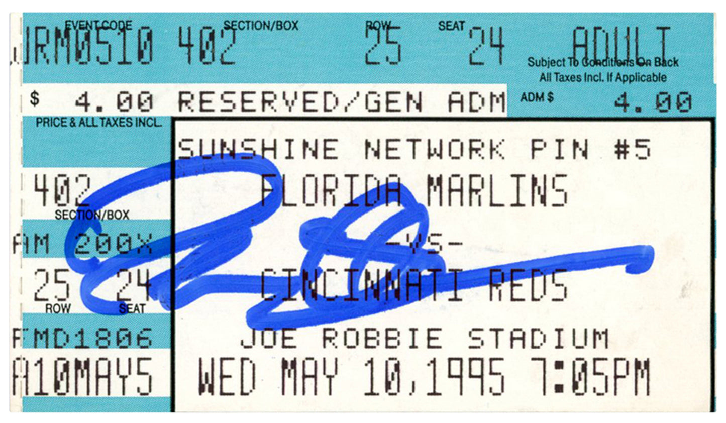 Deion Sanders Signed Cincinnati Reds 1995 Game Ticket Stub (Beckett)