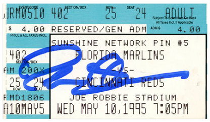 Deion Sanders Signed Cincinnati Reds 1995 Game Ticket Stub (Beckett)