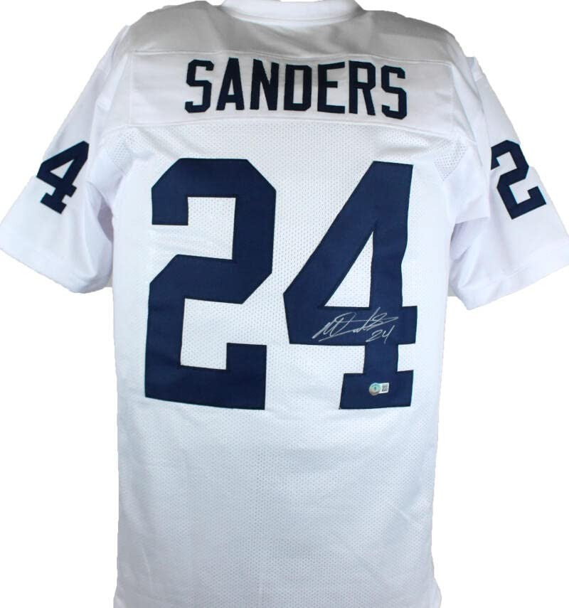 Miles Sanders Signed White Custom College Style Jersey