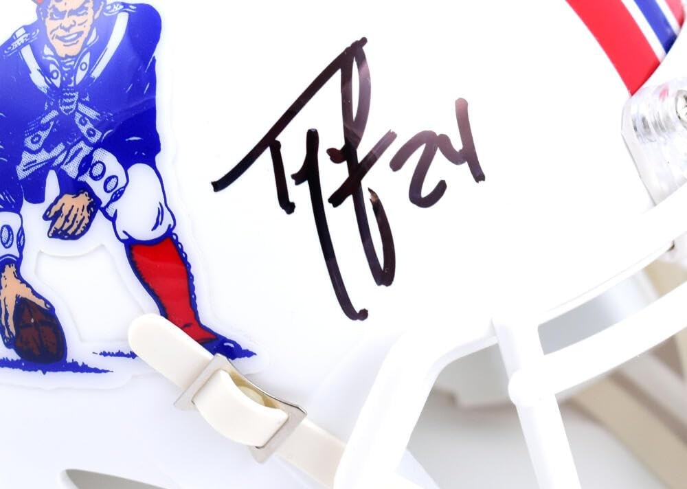 Ty Law Signed New England Patriots 1982-1989 Throwback Speed Mini Helmet