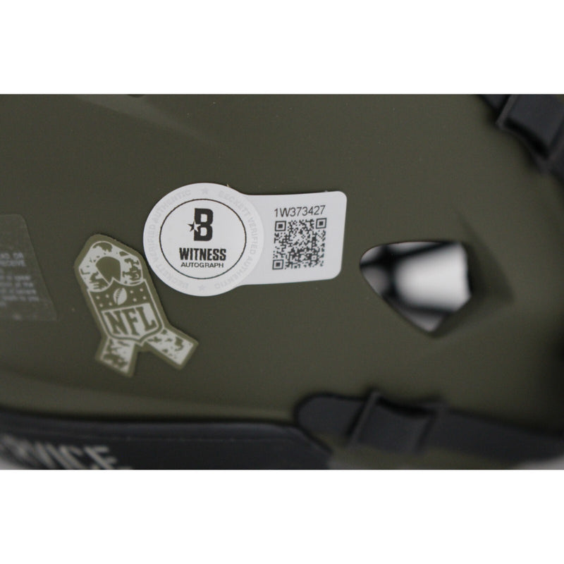 Richard Seymour Signed New England Patriots 2022 Salute to Service Mini Helmet