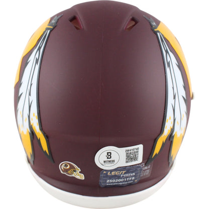 John Riggins Signed Washington Redskins AMP Mini Helmet (BAS)