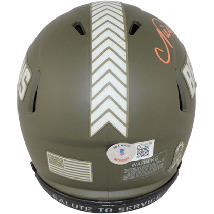 Nick Chubb Cleveland Browns Autographed 2022 Salute to Service Mini Helmet