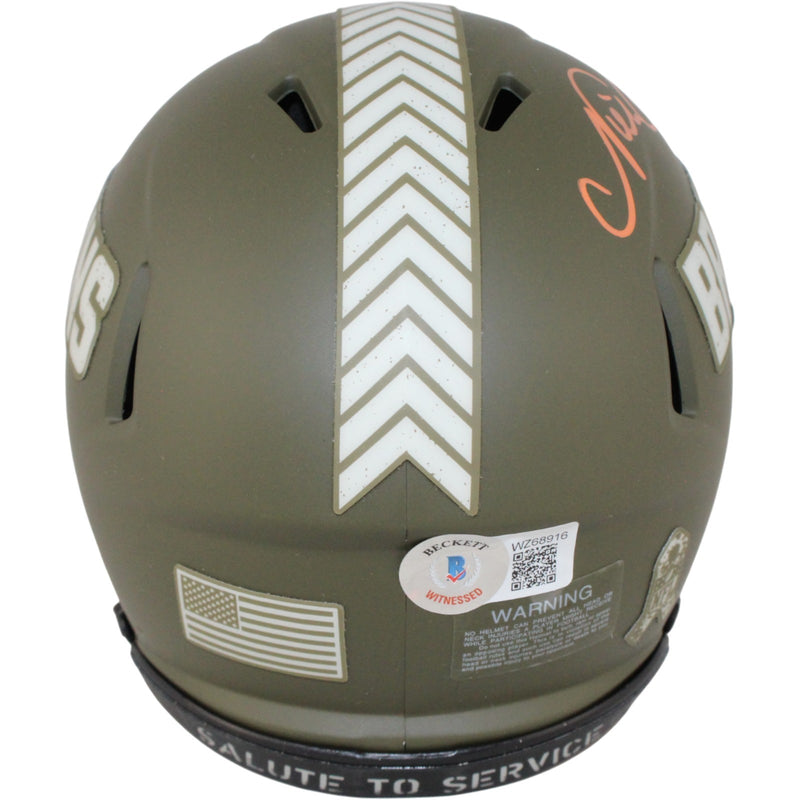 Nick Chubb Cleveland Browns Autographed 2022 Salute to Service Mini Helmet
