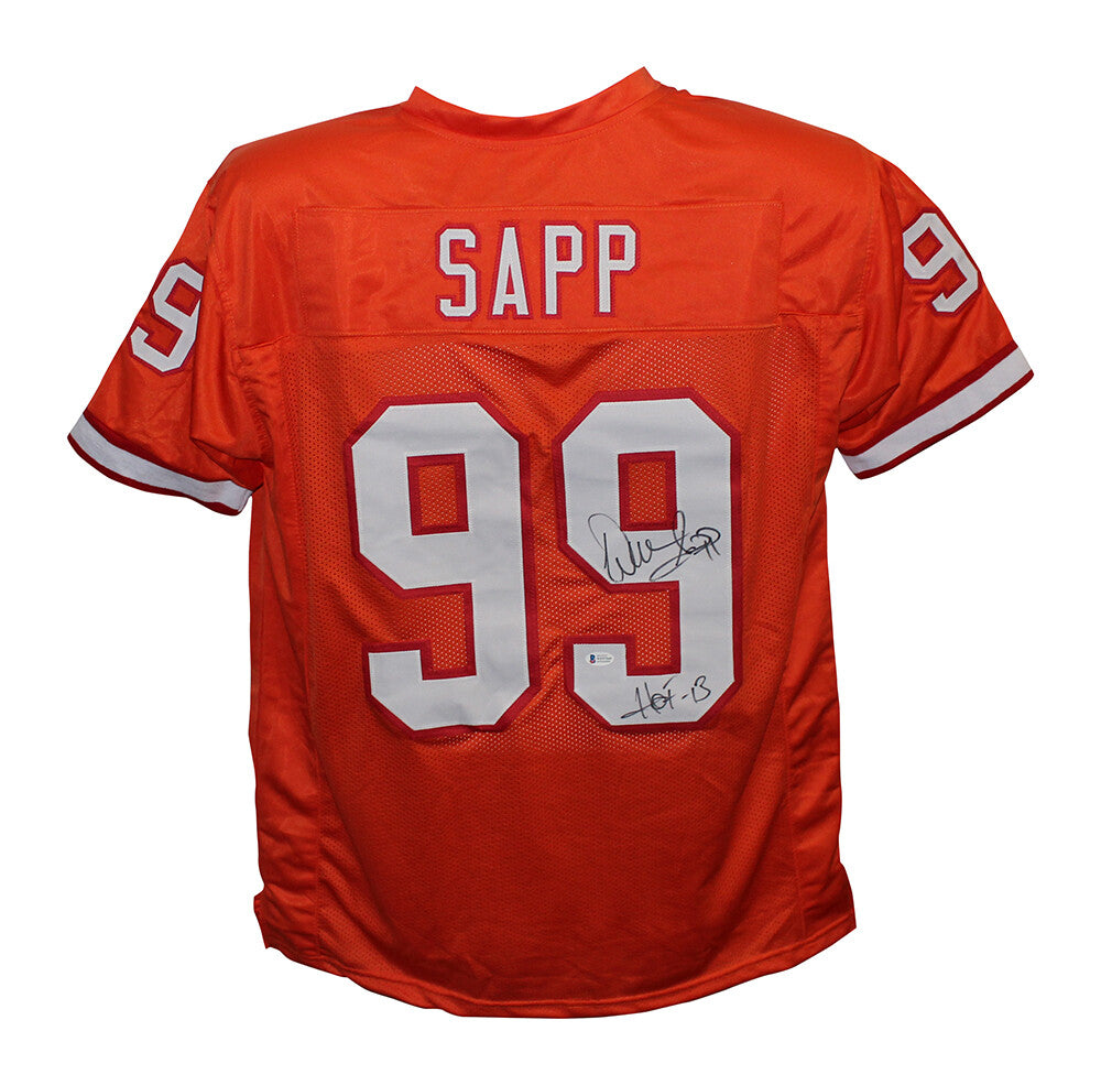 Warren Sapp Autographed Tampa Bay Buccaneers Custom Orange Jersey (HOF)