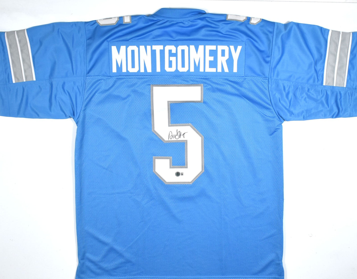 David Montgomery Autographed Detroit Lions Blue Custom Jersey