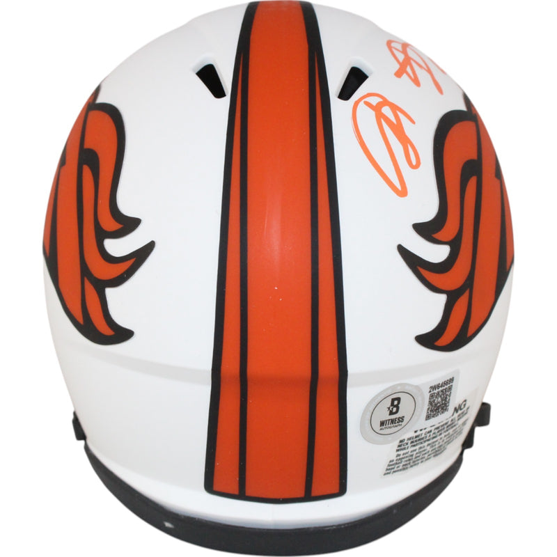 Shannon Sharpe Denver Broncos Autographed Lunar Mini Helmet