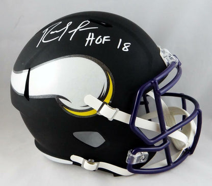 Randy Moss Signed Minnesota Vikings Full Size Flat Black Helmet (HOF)