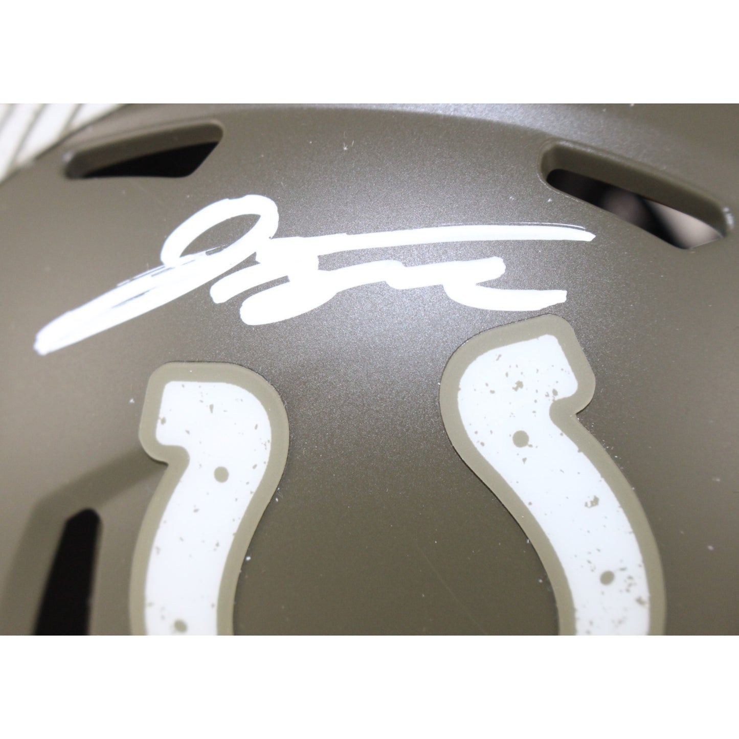 Jonathan Taylor Autographed Indianapolis Colts Salute to Service Mini Helmet