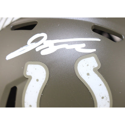 Jonathan Taylor Autographed Indianapolis Colts Salute to Service Mini Helmet