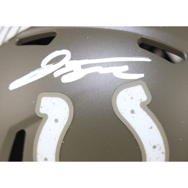 Jonathan Taylor Autographed Indianapolis Colts Salute to Service Mini Helmet