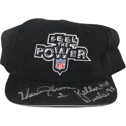 Warren Moon & Kellen Winslow Signed NFL Feel The Power Snapback Hat