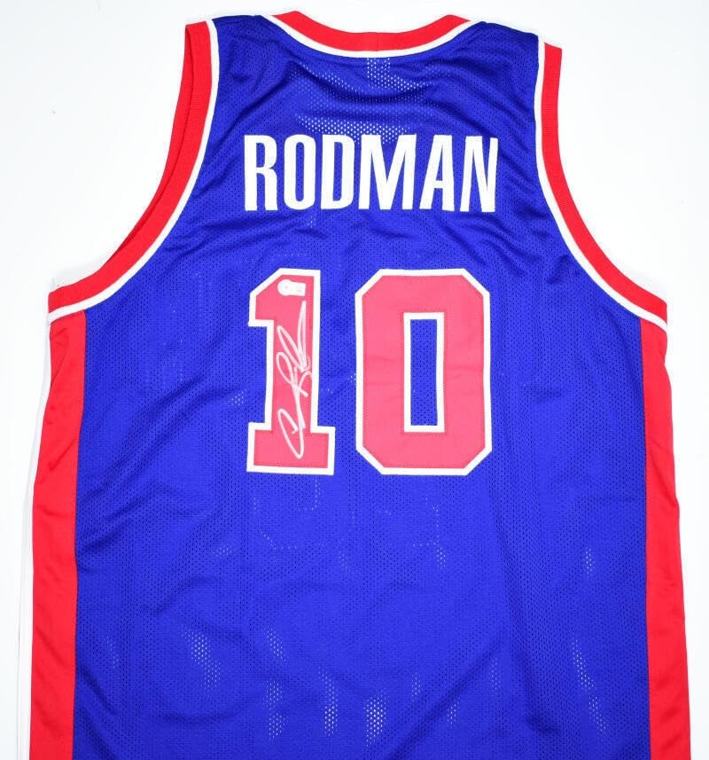 Dennis Rodman Signed Blue Custom Basketball Jersey