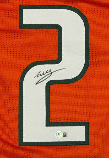 Willis McGahee Signed Miami Hurricanes Custom Jersey Beckett COA