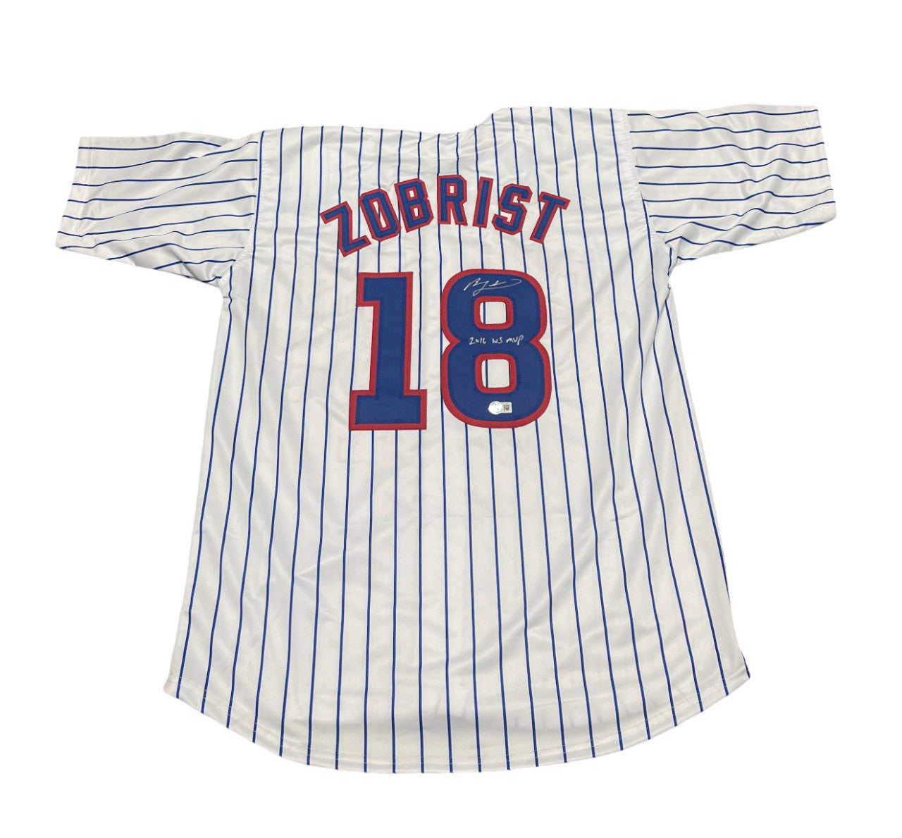 Ben Zobrist Signed Chicago Cubs Custom Jersey (2016 WS MVP) Beckett COA