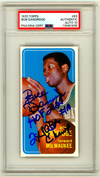 Bob Dandridge Signed 1970-71 Topps Tall Boy Rookie Card PSA 10 Auto