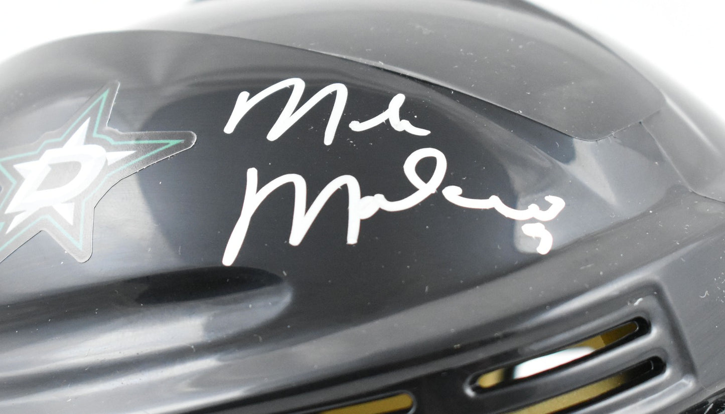 Mike Modano Signed Dallas Stars Silver Mini Helmet