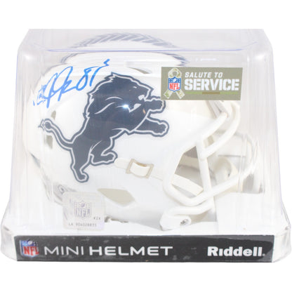 Calvin Johnson Signed Detroit Lions 2024 Salute To Service Mini Helmet