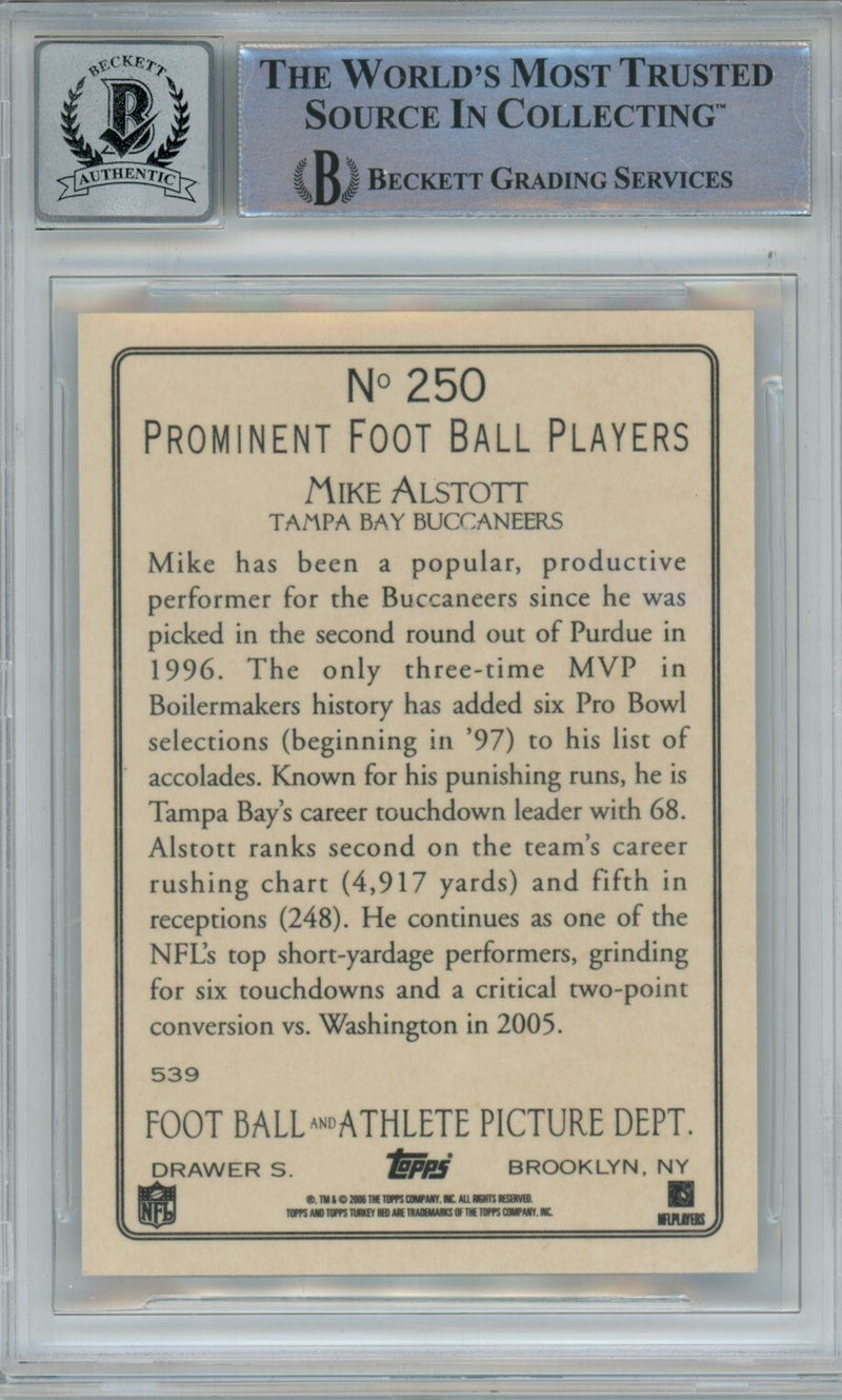 Mike Alstott Signed Tampa Bay Buccaneers Topps Turkey Red Card BAS 10