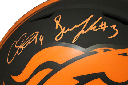 Drew Lock, Courtland Sutton & Jerry Jeudy Signed Broncos Eclipse FS Helmet