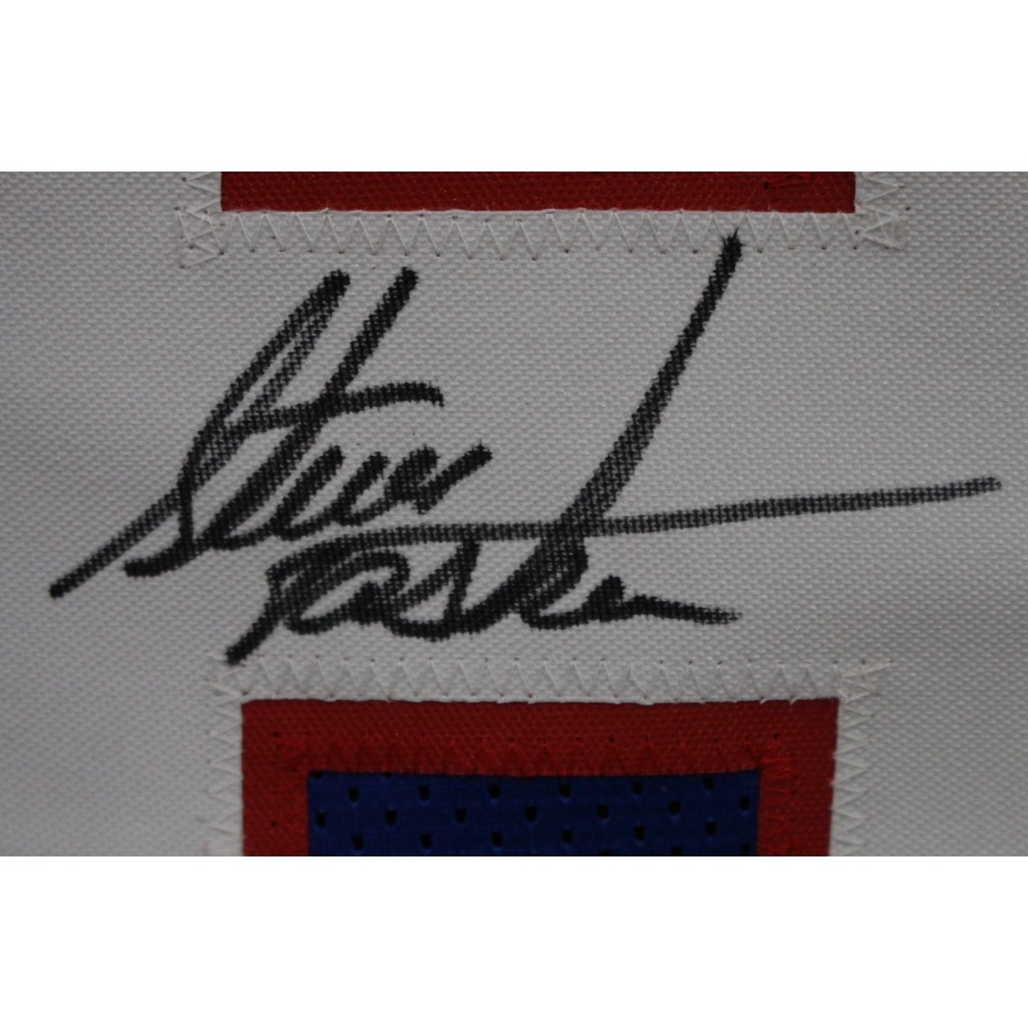 Steve Tasker Signed Pro Style Custom Blue Jersey (Beckett Witness)
