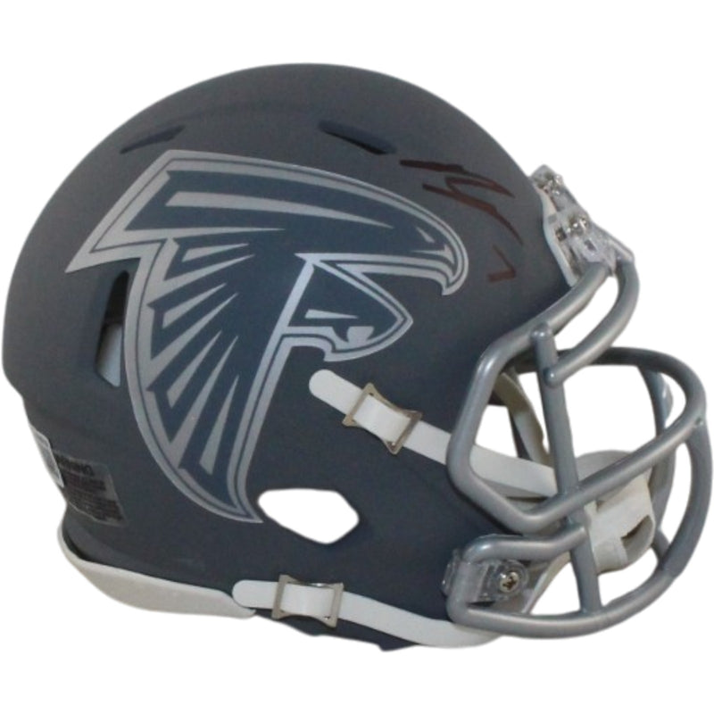 Bijan Robinson Atlanta Falcons Autographed Slate Mini Helmet