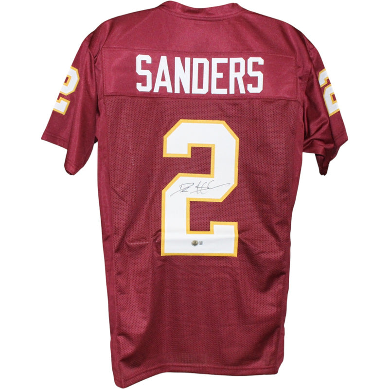 Deion Sanders Autographed Red College Style Custom Jersey (Beckett BAS)