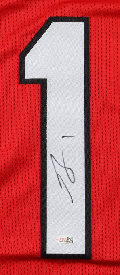 George Pickens Autographed Georgia Bulldogs Red Custom Jersey
