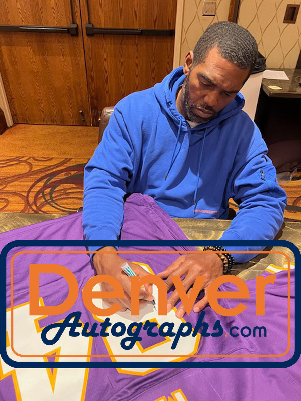 Randy Moss Signed Pro Style Purple Football Jersey