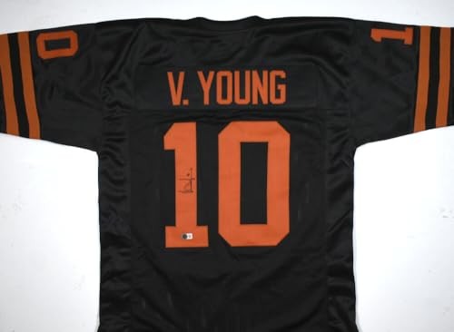 Vince Young Signed Black Texas College Style Custom Jersey