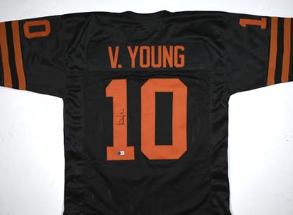 Vince Young Signed Black Texas College Style Custom Jersey
